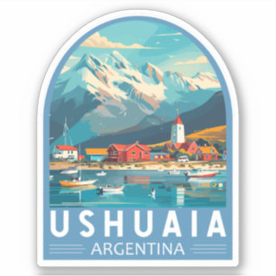Ushuaia Argentinië Reizen Kunst Vintage Sticker