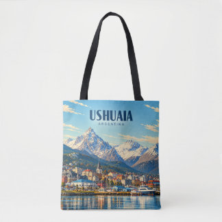 Ushuaia Argentinië Vintage Reis Kunst Tote Bag
