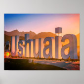 Ushuaia brieven over kust landschap poster (Voorkant)