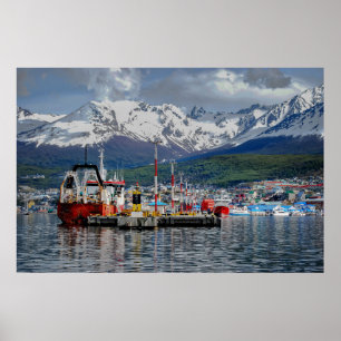 Ushuaia Uitzicht, Tierra del Fuego Patagonia Argen Poster