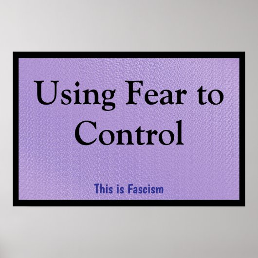Using Fear to Control Poster (Voorkant)