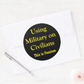 Using Military on Civilians Ronde Sticker (Envelop)