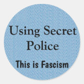Using Secret Police Ronde Sticker (Voorkant)