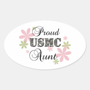USMC Aunt [fl camo] Ovale Sticker