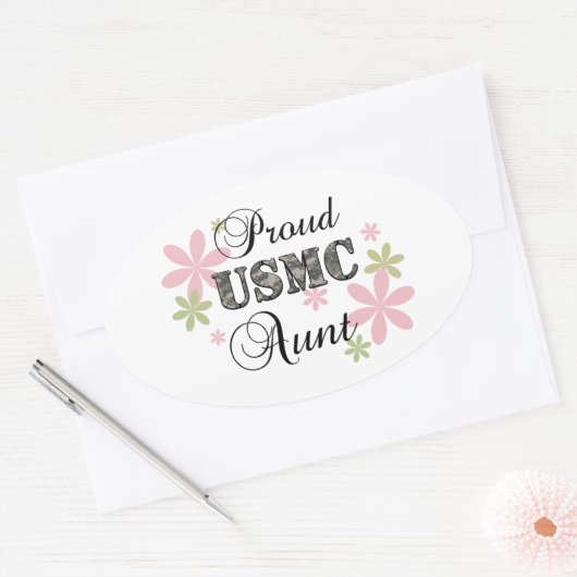 USMC Aunt [fl camo] Ovale Sticker (Envelop)