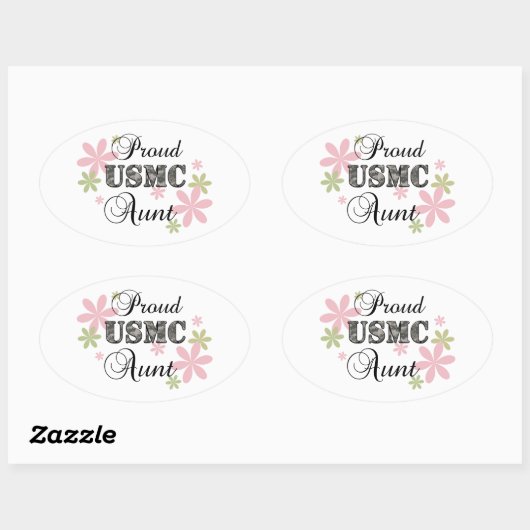 USMC Aunt [fl camo] Ovale Sticker (Vel)