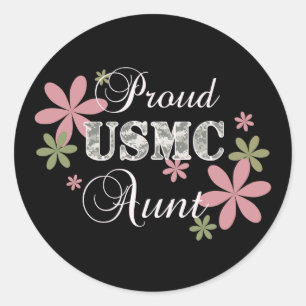USMC Aunt [fl camo] Ronde Sticker