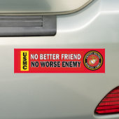 USMC Better Friend Worse Enemy Bumpersticker (Op auto)