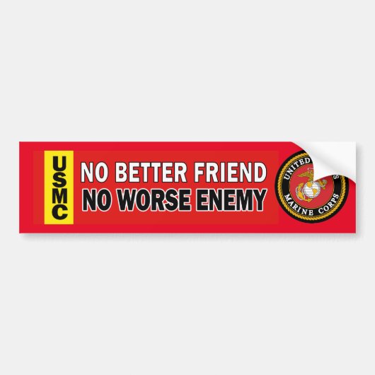 USMC Better Friend Worse Enemy Bumpersticker (Voorkant)