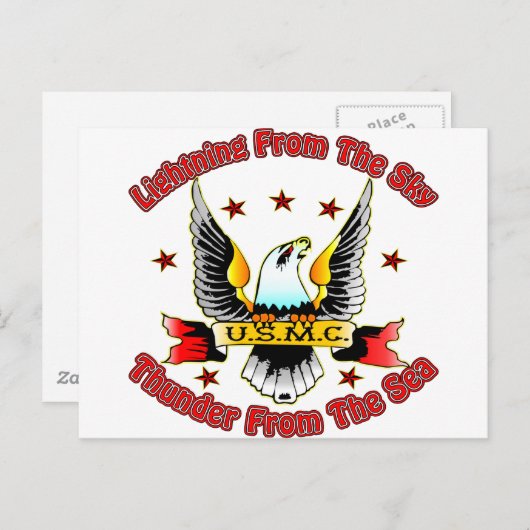 USMC-bliksem vanuit de lucht vanuit het Zee Briefkaart (Voorkant / Achterkant)