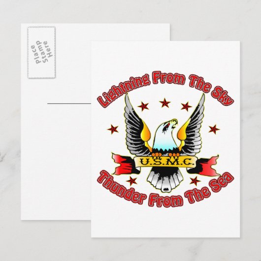USMC-bliksem vanuit de lucht vanuit het Zee Briefkaart (Voorkant / Achterkant)