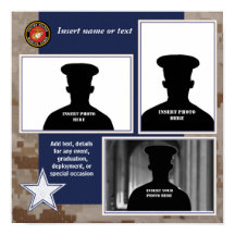 USMC Camo en Blue Photo Collage