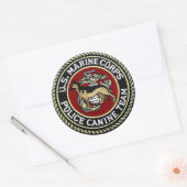 USMC CANINE TEAM RONDE STICKER (Envelop)