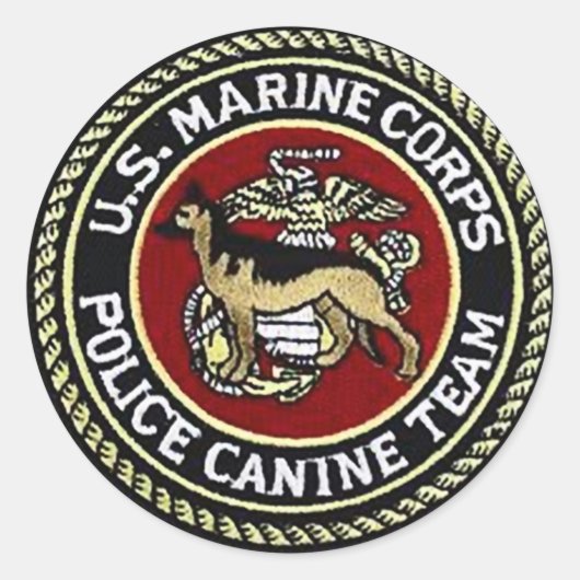 USMC CANINE UNIT RONDE STICKER (Voorkant)