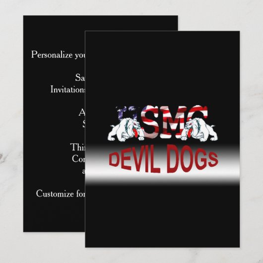 USMC Chesty - Devil Dogs - kaart! Save The Date (Voorkant / Achterkant)