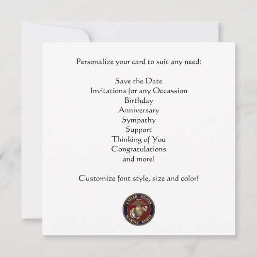 USMC Chesty - Devil Dogs - OoRah! Save The Date (Achterkant)