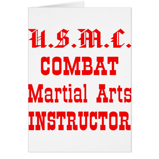 USMC Combat Martial Arts Instructor (Voorkant)
