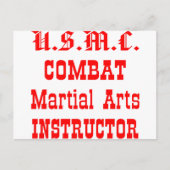 USMC Combat Martial Arts Instructor Briefkaart (Voorkant)