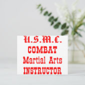 USMC Combat Martial Arts Instructor Briefkaart (Staand voorkant)
