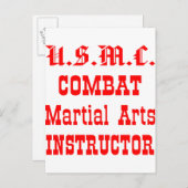 USMC Combat Martial Arts Instructor Briefkaart (Voorkant / Achterkant)