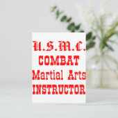 USMC Combat Martial Arts Instructor Briefkaart (Staand voorkant)