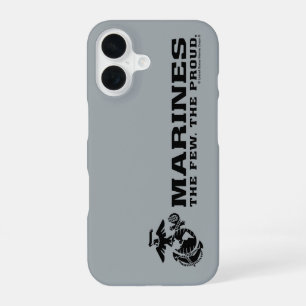 USMC "De Weerbaren, De Trotsen" Gestapeld Zwart Lo iPhone 16 Hoesje