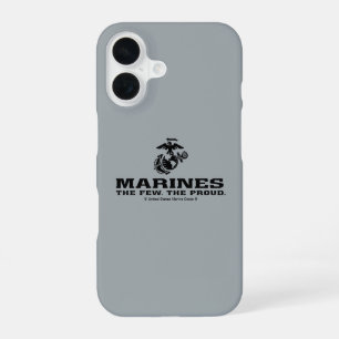 USMC "De Weerbaren, De Trotsen" Gestapeld Zwart Lo iPhone 16 Hoesje