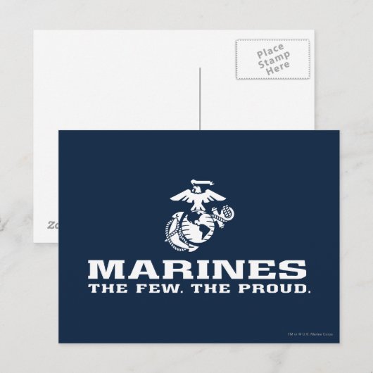 USMC de weinige Logo gestapeld rond - wit Briefkaart (Voorkant / Achterkant)