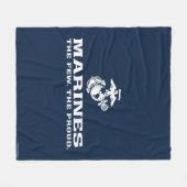 USMC de weinige Logo gestapeld rond - wit Fleece Deken (Voorkant (Horizontaal))