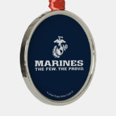 USMC de weinige Logo gestapeld rond - wit Metalen Ornament (Rechts)