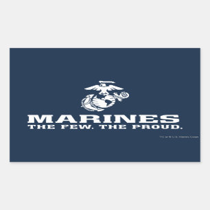 USMC de weinige Logo gestapeld rond - wit Rechthoekige Sticker