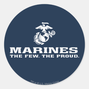 USMC de weinige Logo gestapeld rond - wit Ronde Sticker