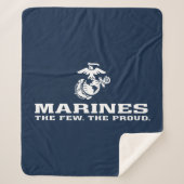 USMC de weinige Logo gestapeld rond - wit Sherpa Deken (Voorkant)