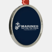 USMC de weinige rode Logo - wit Metalen Ornament (Rechts)