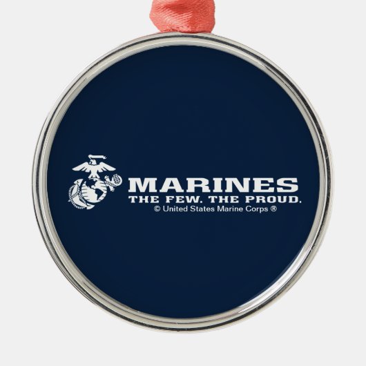 USMC de weinige rode Logo - wit Metalen Ornament (Voorkant)