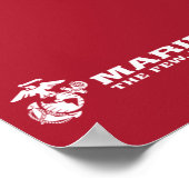 USMC de weinige rode Logo - wit Poster (Hoek)