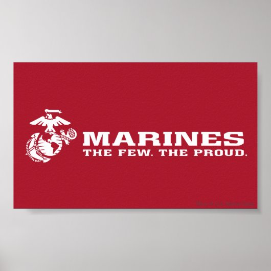 USMC de weinige rode Logo - wit Poster (Voorkant)