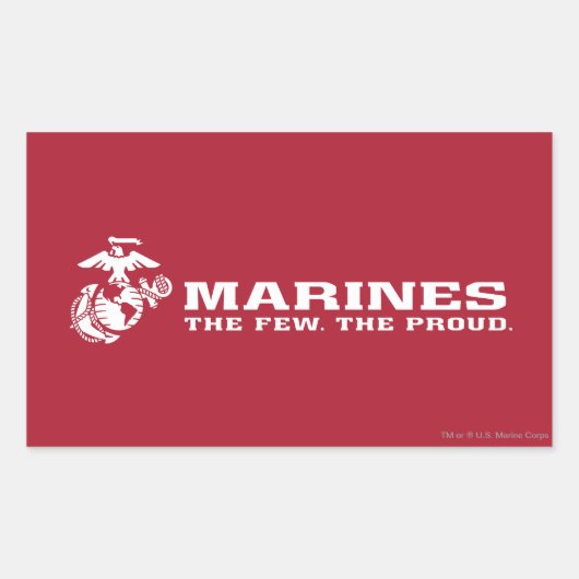 USMC de weinige rode Logo - wit Rechthoekige Sticker (Voorkant)