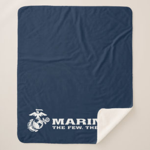 USMC de weinige rode Logo - wit Sherpa Deken