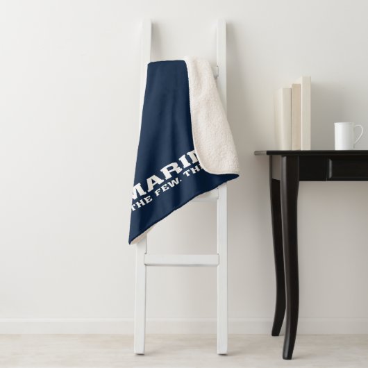 USMC de weinige rode Logo - wit Sherpa Deken (In situ)