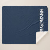 USMC de weinige rode Logo - wit Sherpa Deken (Voorkant (horizontaal))