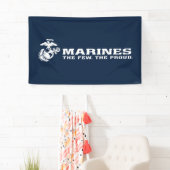 USMC de weinige rode Logo - wit Spandoek (Insitu)