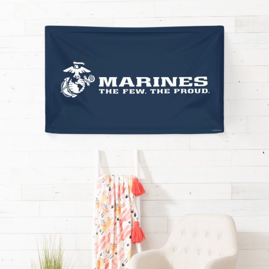USMC de weinige rode Logo - wit Spandoek (Insitu)