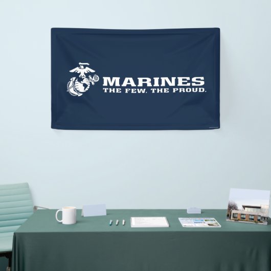 USMC de weinige rode Logo - wit Spandoek (Beurs)