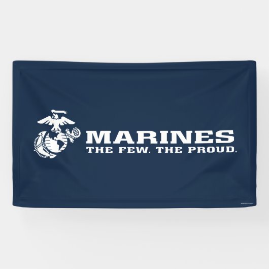 USMC de weinige rode Logo - wit Spandoek (Horizontaal)