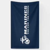 USMC de weinige rode Logo - wit Spandoek (Verticaal)