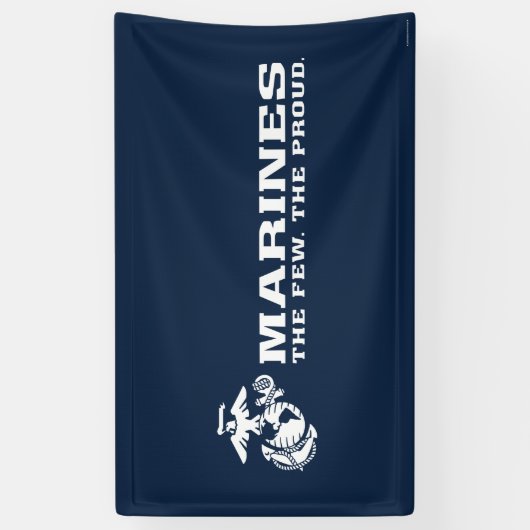 USMC de weinige rode Logo - wit Spandoek (Verticaal)