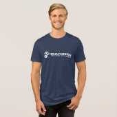 USMC de weinige rode Logo - wit Tri-Blend Shirt (Voorkant volledig)