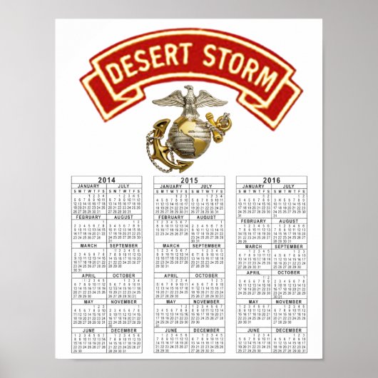 USMC DESERT STORM VETERAN POSTER (Voorkant)