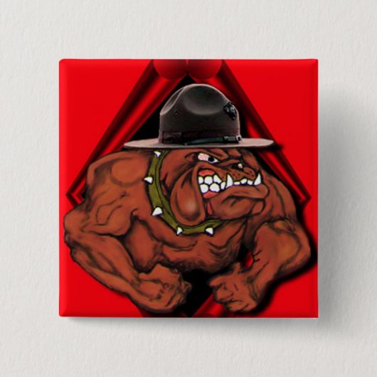 USMC Devil Dog Vierkante Button 5,1 Cm (Voorkant)